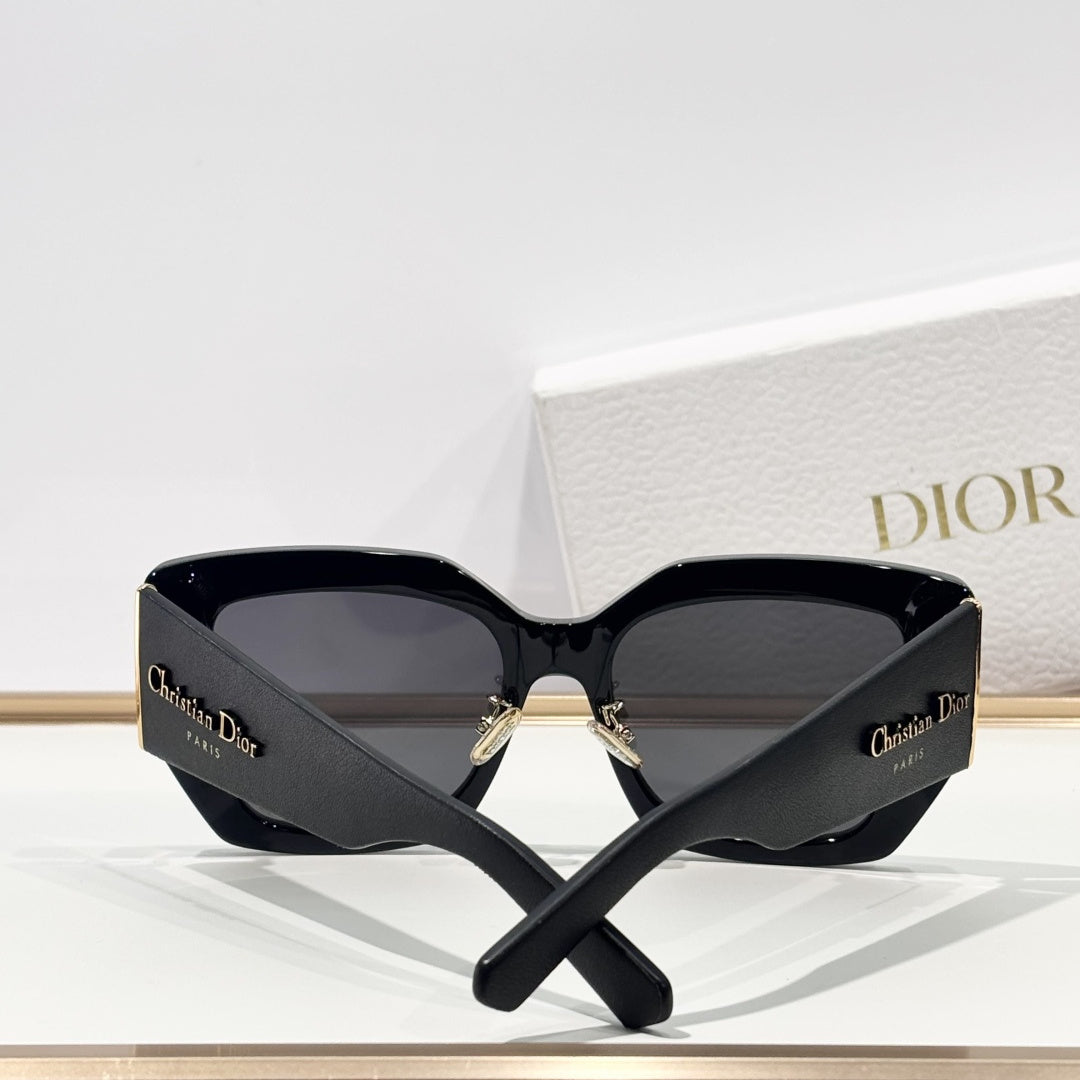 D**R DiorPacific S1U Geometric Square Sunglasses | Black Acetate Frame, Dark Grey Lenses, Christian Dior Paris Temple | Multiple Colors
