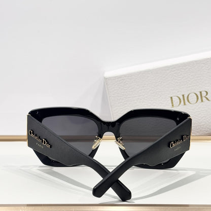 D**R DiorPacific S1U Geometric Square Sunglasses | Black Acetate Frame, Dark Grey Lenses, Christian Dior Paris Temple | Multiple Colors