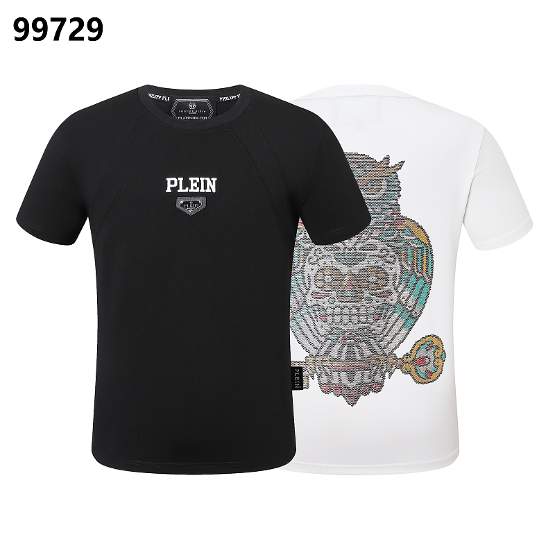P**P Men's Couple Style Logo Emblem T-Shirt | Black White