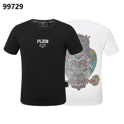 P**P Men's Couple Style Logo Emblem T-Shirt | Black White