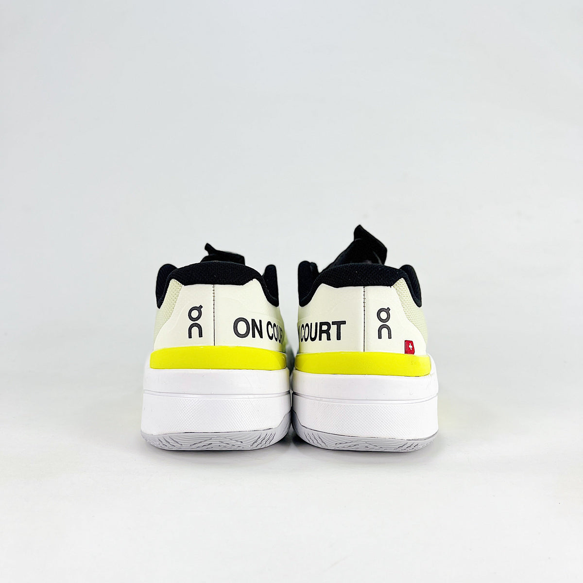 On THE ROGER Pro Fire – Unisex Lightweight Breathable Anti-Slip Shock-Absorbing Low-Top Tennis Shoes | White, Neon Yellow & Black