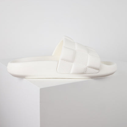 L***V Ivory White Shearling Fluffy Double Strap Slide Sandals — Spring Summer Boutique Limited Edition