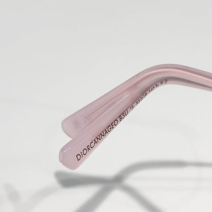 D**R Slim Oval Optical Glasses with Blush Pink Rose Gold Metal Frame, Clear Blue Light Lenses & CD Oblique Monogram Engraved Temple