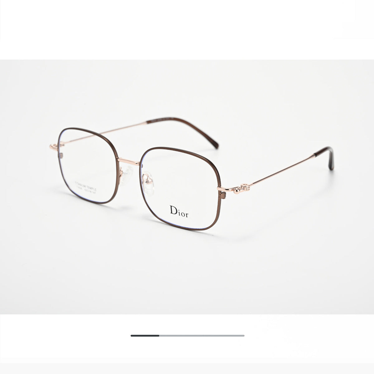 D**R Square Optical Eyeglasses Frame | Slim Metal Frame, Clear Lenses & Floral Silver Hinge | 4 Colorways