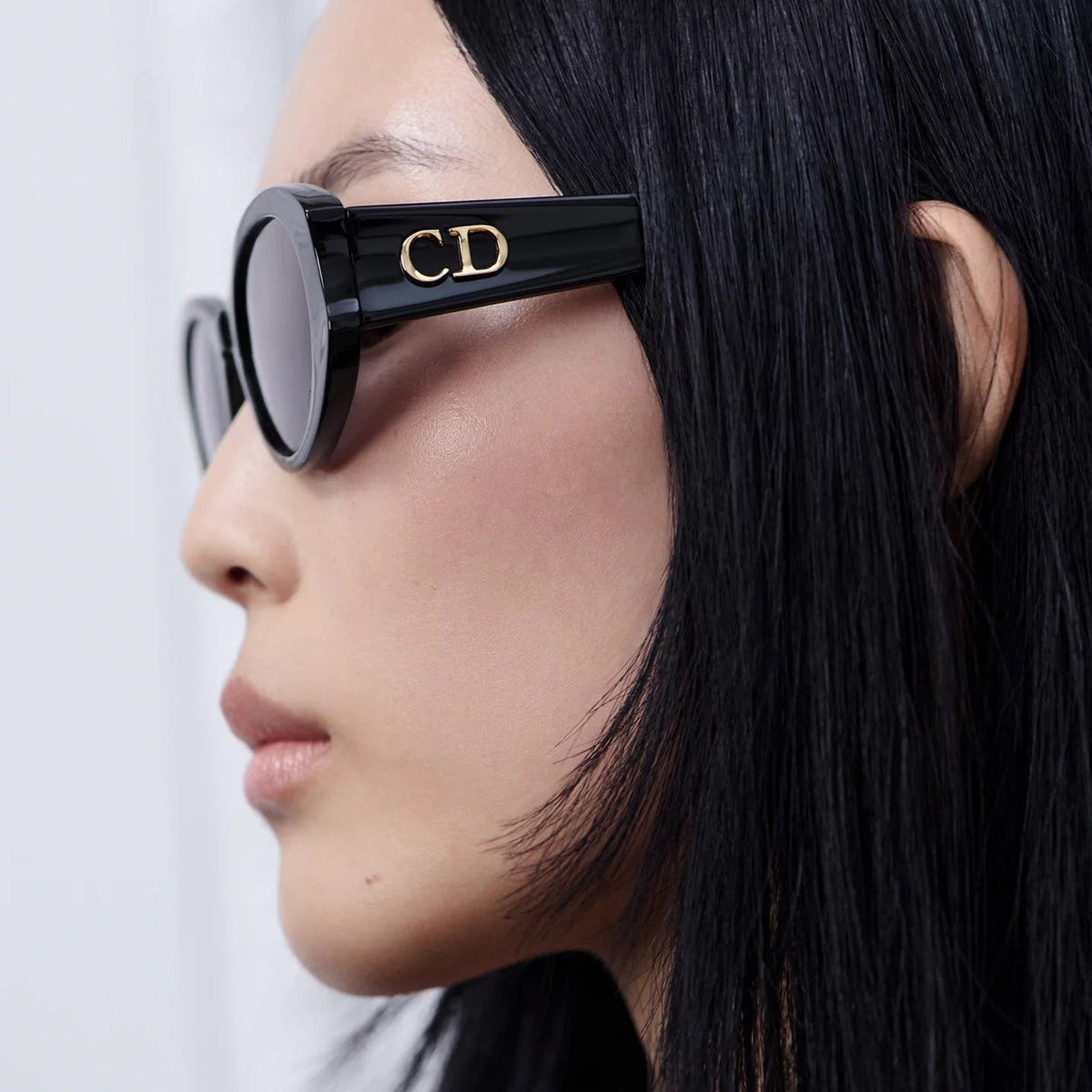 D**R Slim Oval Sunglasses with Burgundy Acetate Frame, Pink Gradient Lenses & Gold CD Logo Hardware