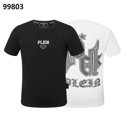 P**P Men's Father's Day Logo Emblem T-Shirt | Black White