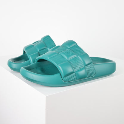 L***V Waterfront Slide Sandals — Monogram Embossed Waterproof Pool Beach Slippers