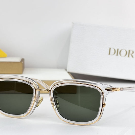 D**R DiorBlackSuit S1I Square Sunglasses | Crystal Acetate Frame, Navy Oblique Print Lenses, Gold Metal | Multiple Colors
