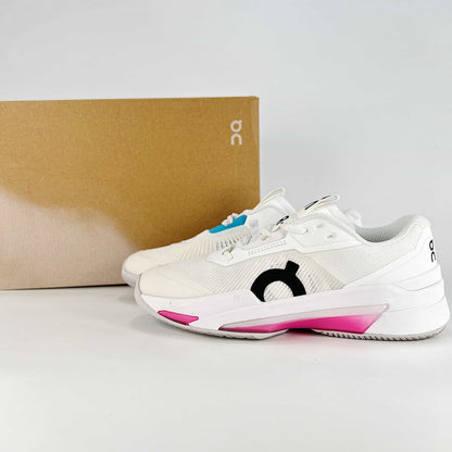 On The Roger Slam – White & Ice Grey Unisex Breathable Anti-Slip Shock-Absorbing Tennis Shoes