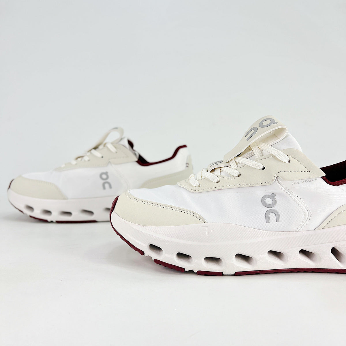 On THE ROGER Wildcard – Unisex Lightweight Breathable Versatile Lifestyle Sneaker | White, Cream & Burgundy