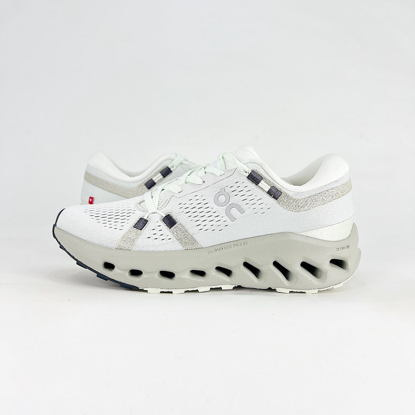On Cloudsurfer 2 – White & Mineral Grey Unisex Soft Cushioned Breathable Running Shoes