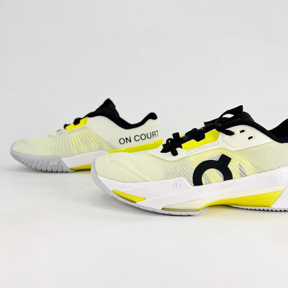 On The Roger Pro Fire – Ivory White & Neon Yellow Unisex Breathable Anti-Slip Tennis Shoes