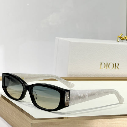 D**R Narrow Rectangular Sunglasses | Black Acetate Frame, Dark Lenses & Metal Stripe Logo Badge | 4 Colorways