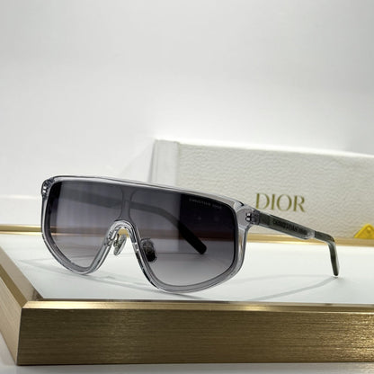 D**R Oversized Shield Visor Sunglasses | One-Piece Lens, Full Acetate Frame, Christian Dior Temple Lettering | 6 Colors incl. Crystal & Black