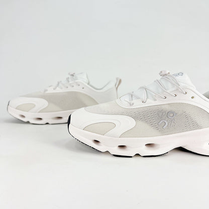 Loewe × On Cloudsolo – Unisex Lightweight Breathable Luxury Collaborative Running Shoes | White & Pearl Gray
