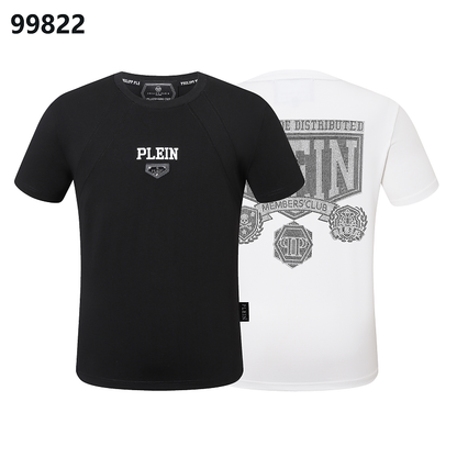 P**P Men's Influencer Style Logo Emblem T-Shirt | Black White