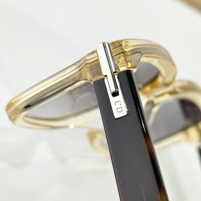 D**R BlackSuit Square Sunglasses | Crystal Acetate Frame, Tortoise Temples & Grey Gradient Lenses