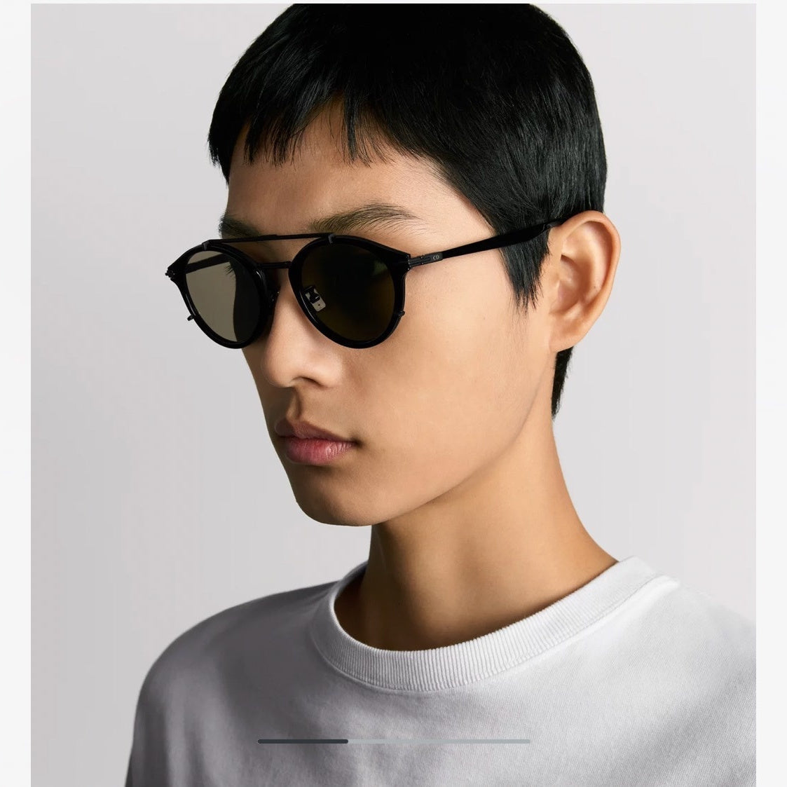 D**R DiorSignature R1U Round Sunglasses | Cream Acetate Frame, Gold Mirror Lenses, Double Bridge | Multiple Colors