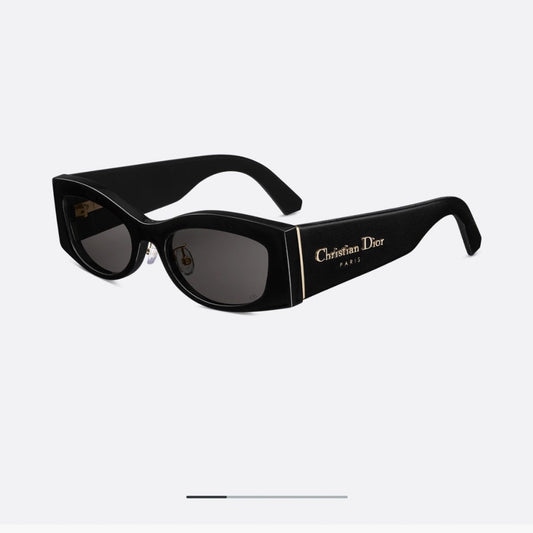 D**R DiorPacific S1U Sunglasses | Black Acetate Narrow Rectangle Frame, Dark Grey Lenses, Christian Dior Paris Temple | Multiple Colors