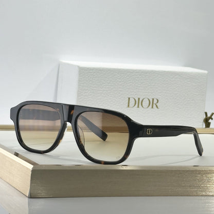 D**R BlackSuit Square Pilot Sunglasses | Black Acetate Frame, Dark Grey Lenses | Multiple Colors