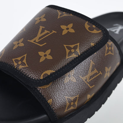 L***V Classic Brown Monogram Canvas Pillow Wide Strap Slip-On Miami Slide Sandals — Spring Summer Boutique Limited Edition