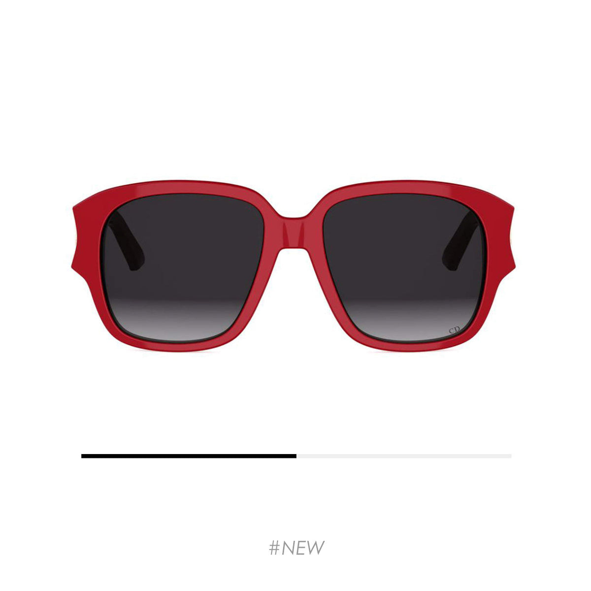 D**R Oversized Square Sunglasses | Black Acetate Frame, Grey Gradient Lenses & Gold CD Logo Temple Plate | 2 Colorways