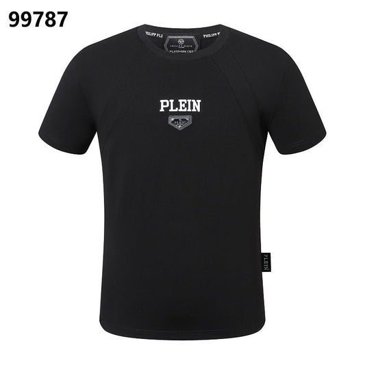 P**P Men's Business Travel Logo Emblem T-Shirt | Black White