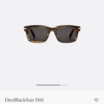 D**R BlackSuit Square Sunglasses | Havana Striped Acetate Frame & Dark Grey Lenses