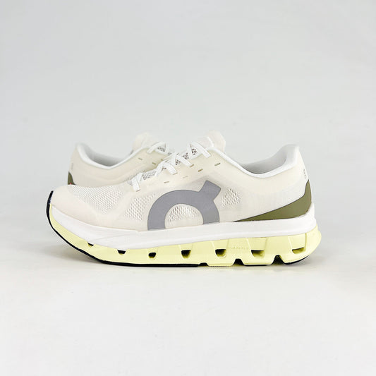 On Running Cloudmonster – White, Olive & Hay Unisex Maximum Cushion Running Shoes