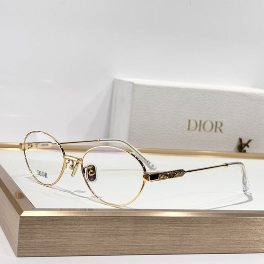 D**R Round Optical Glasses | Gold, Black, Burgundy & Silver Metal Frame, Cannage or CD Temple Block, Blue-Light Lenses | 4 Colors