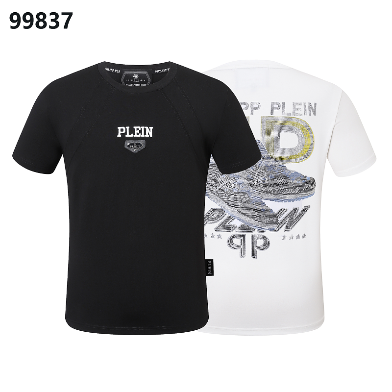 P**P Men's Summer Resort Logo Emblem T-Shirt | Black White