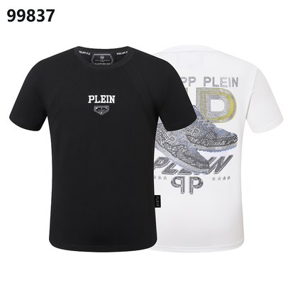 P**P Men's Summer Resort Logo Emblem T-Shirt | Black White