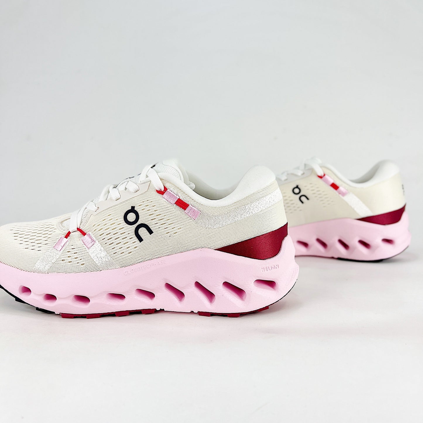 On Cloudsurfer – White & Blush Pink Unisex Soft Cushioned Breathable Running Shoes