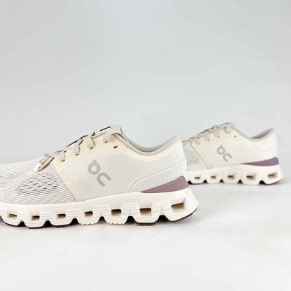 On Cloud X 4 – Ivory & Mauve Rose Women's Versatile Training & Lifestyle Shoes
