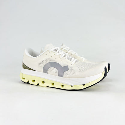 On Running Cloudmonster – White, Olive & Hay Unisex Maximum Cushion Running Shoes