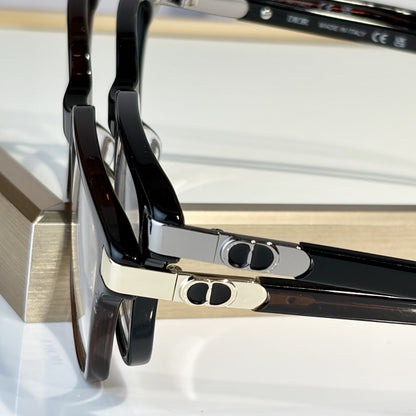 D**R Square Optical Eyeglasses Frame | Transparent Grey Acetate, Clear Lenses & Silver CD Logo Hinge | 6 Colorways