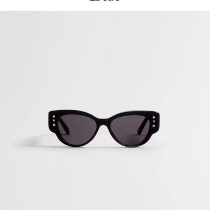 D**R Bold Cat-Eye Sunglasses with Tortoiseshell Acetate Frame, Pink Gradient Lenses & Gold Star Stud Embellishments
