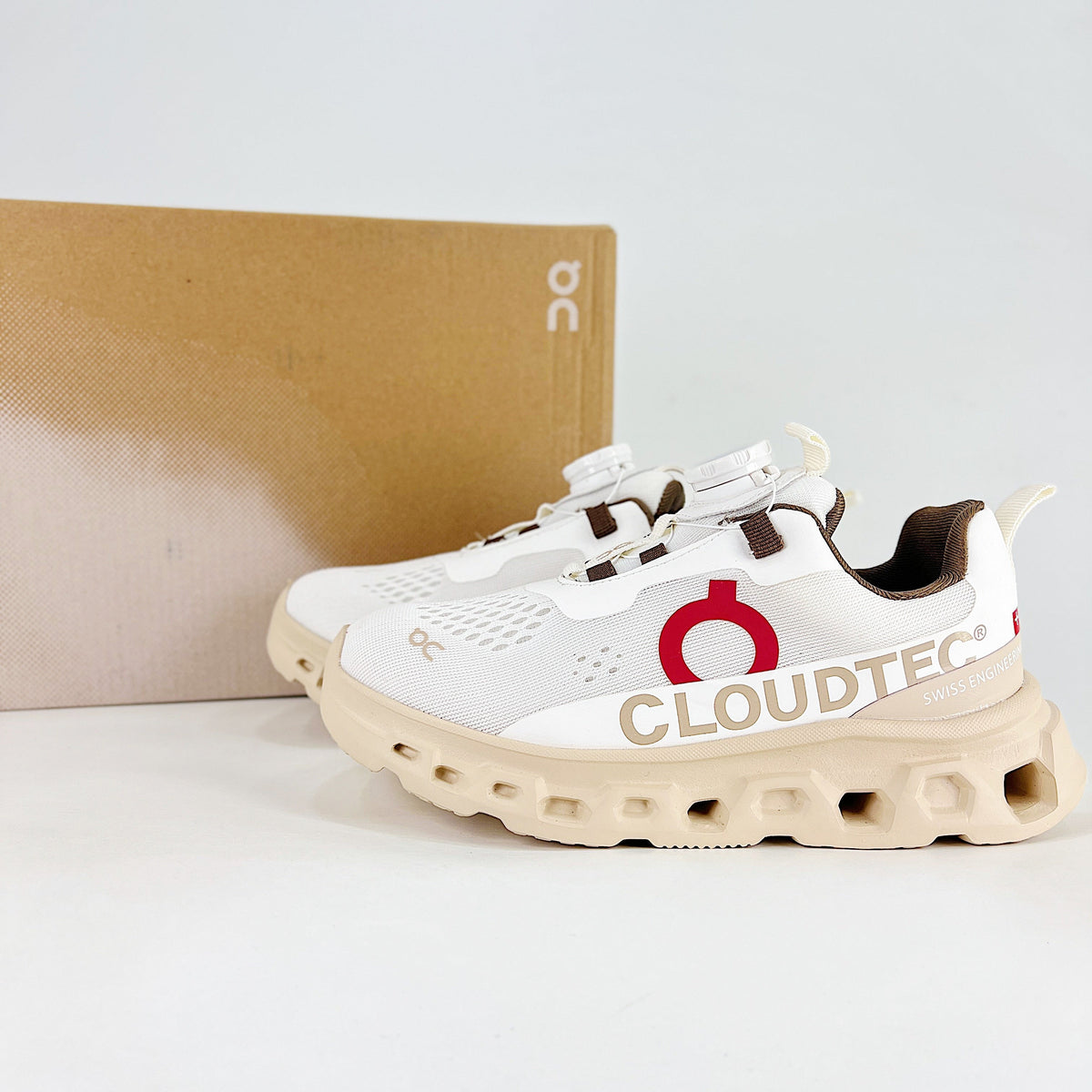 On Cloudmonster 2 – Unisex Lightweight Breathable Maximum Cushioning Running Shoes with BOA Fit System | White & Cream