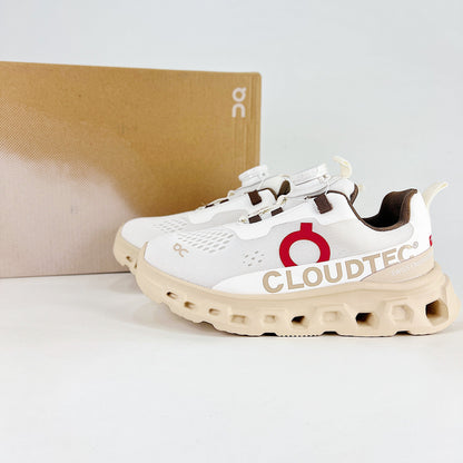 On Cloudmonster 2 WQ – Kids Lightweight Breathable Supportive Running Shoes | White & Sand