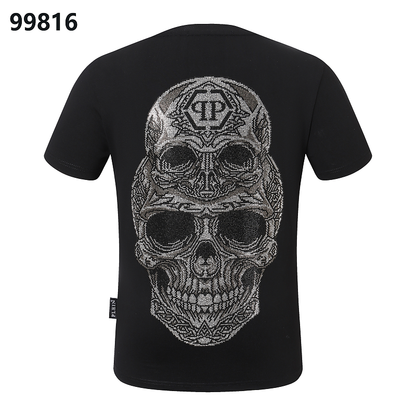 P**P Men's Campus Style Logo Emblem T-Shirt | Black White