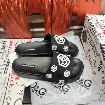 D*G 2026 Premium Leather Casual Slippers - Designer Men's Slides in 4 Styles