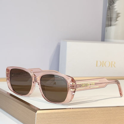 D**R Thick Rectangular Sunglasses with Tortoiseshell Acetate Frame, Brown Gradient Lenses & Gold Logo Temple Hardware