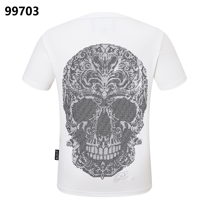 P**P Men's Classic Logo Patch Crew Neck T-Shirt | Black White