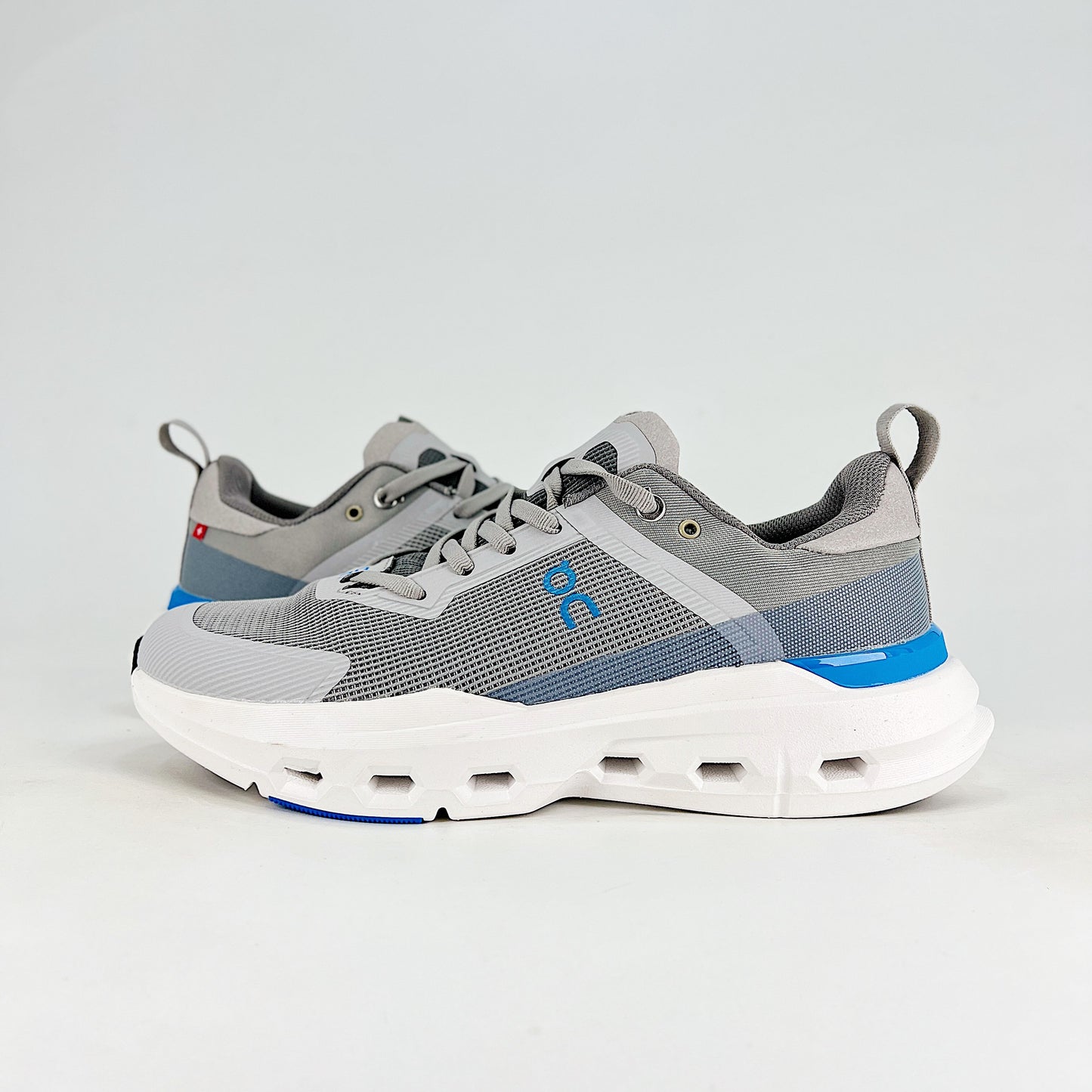 On Running Cloudmonster – Grey & Cobalt Blue Unisex Maximum Cushion Road Running Shoes