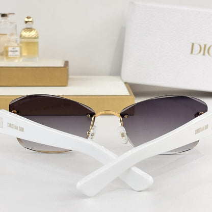 D**R Rimless Butterfly Sunglasses | Gold Wave Metal Nose Bridge, Triple-Bar Temple Connector, Tortoiseshell & Black Acetate | 6 Colors
