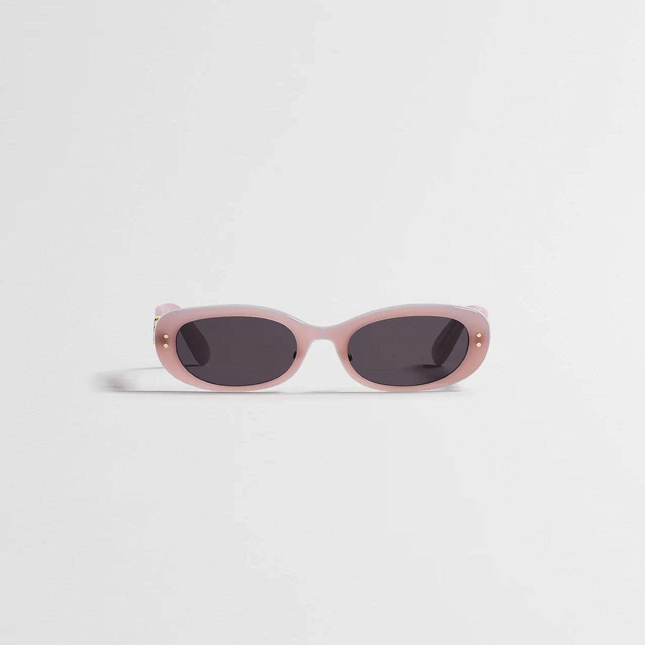 D**R Slim Rectangular Sunglasses with Glossy Black Frame, Dark Grey Lenses & Silver Logo Hardware