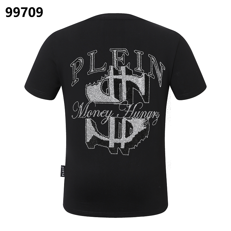 P**P Men's Heritage Logo Crest Crew Neck T-Shirt | Black White