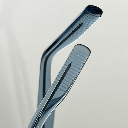 D**R Square Sunglasses | Ice Blue Transparent Frame, Dark Grey Lenses & Black CD Logo Hinge