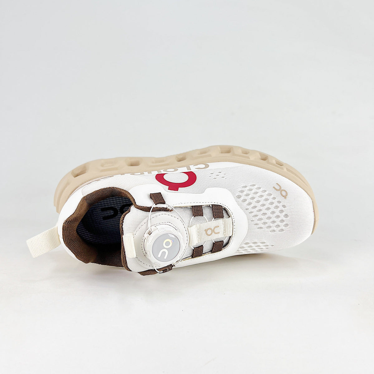On Cloudmonster 2 WQ – Kids Lightweight Breathable Supportive Running Shoes | White & Sand