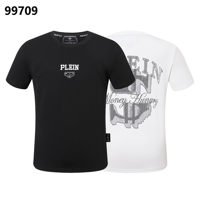 P**P Men's Heritage Logo Crest Crew Neck T-Shirt | Black White
